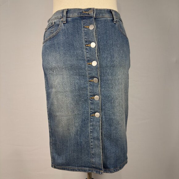 Express Dresses & Skirts - Express Acid Washed Denim Pencil Skirt - Size 10